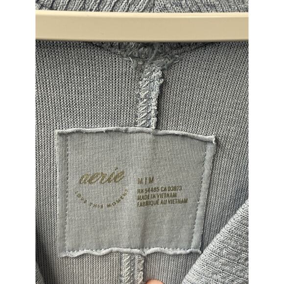 Aerie Blue V-Neck Sweater Relaxed Fit Women’s Medium Oversized Comfy Cozy Beach - Picture 2 of 11